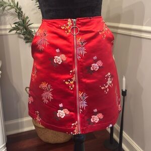 NWT Red Embellished Mini Skirt